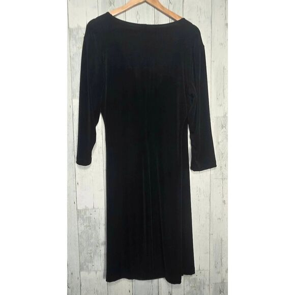 Chico's Travelers Faux Wrap Black Dress Sz. 2 / L - Picture 4 of 5